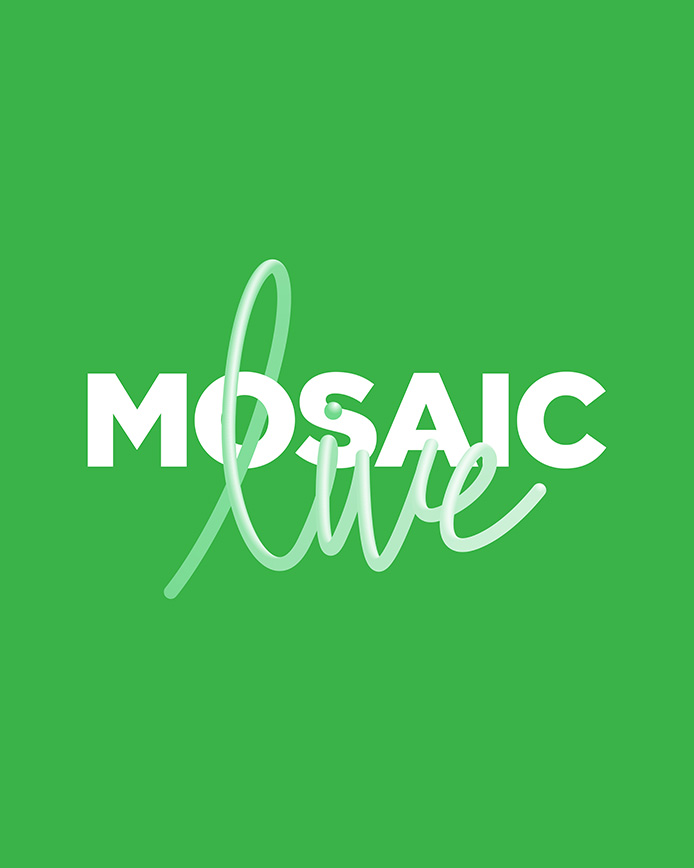 Mosaic Live illustrated logo in green