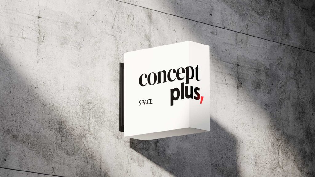 Concept Plus brand identity, design by Main Division