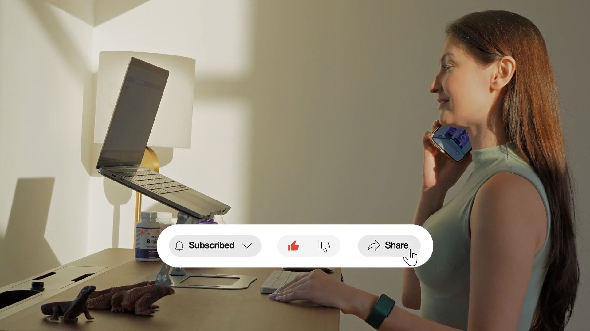 Dr Elena Seranova social media videos evening routine working — Art direction and production by Main Division