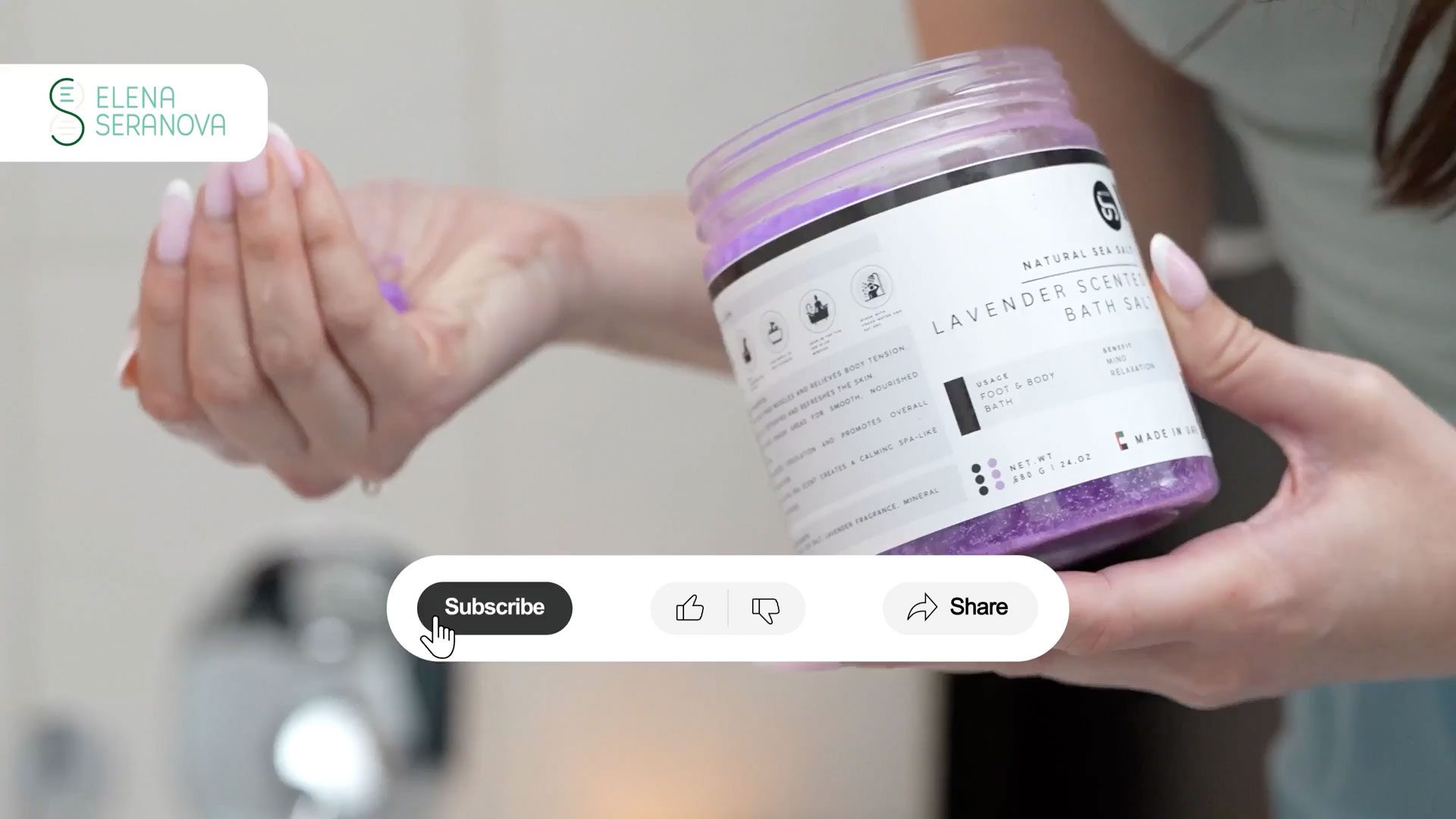 Dr Elena Seranova social media videos salt bath tub — content by Main Division