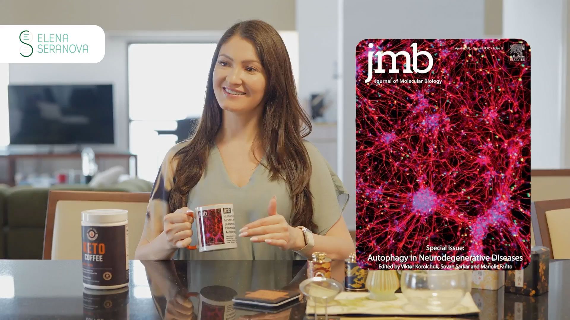 Dr Elena Seranova social media post featuring Journal of Molecular Biology autophagy research — content by Main Division