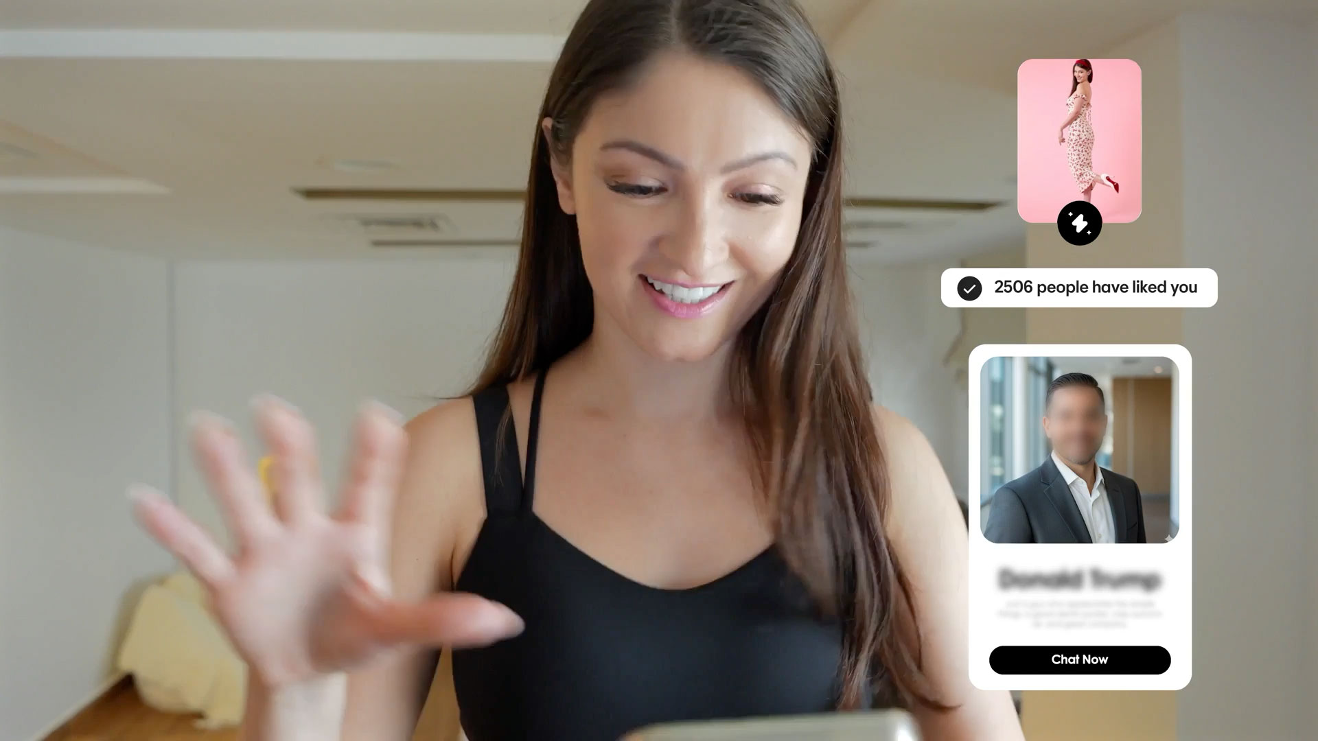 Elena seranova swipping men in her morning routine video — Creative content and creative direction by Main Division