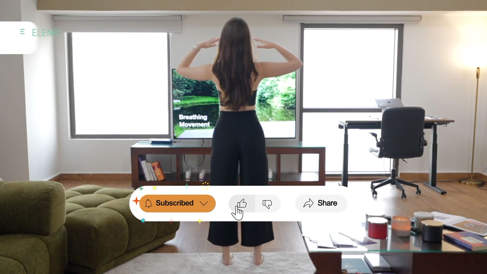 Elena seranova warming up in her morning routine video Creative content — production and creative direction by Main Division