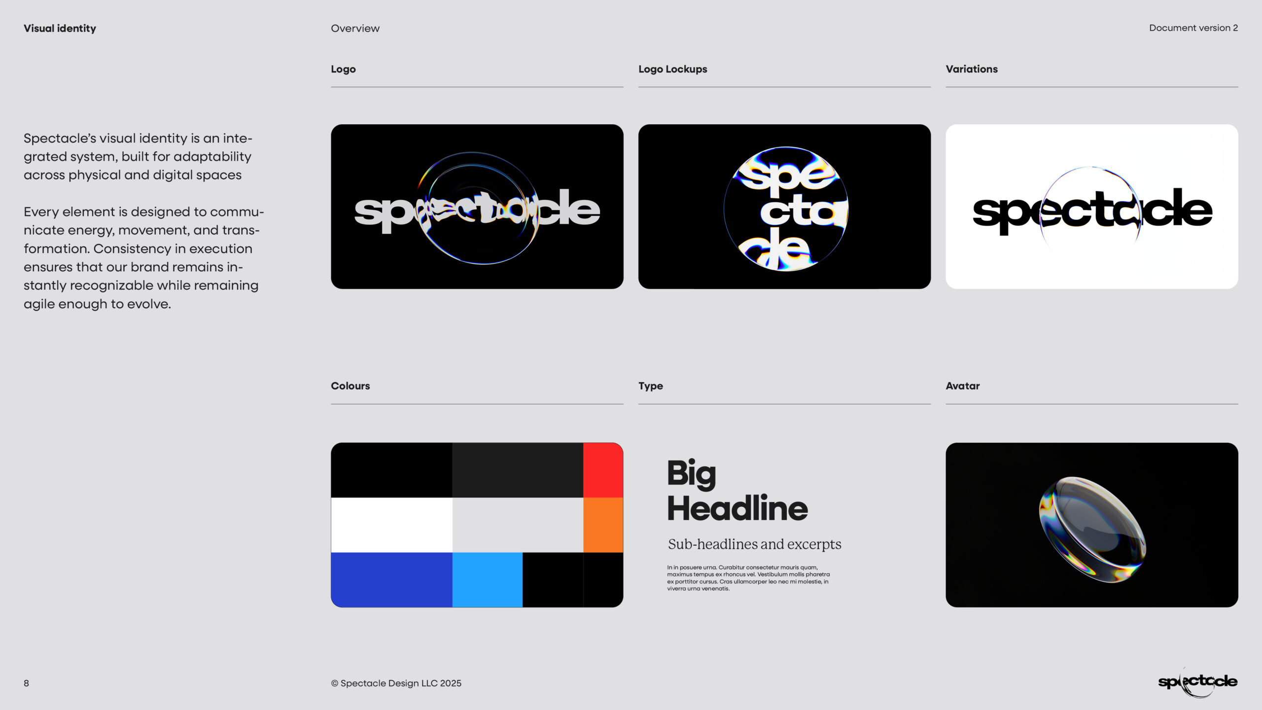 Guidelines overview of spectacle, client of Main Division