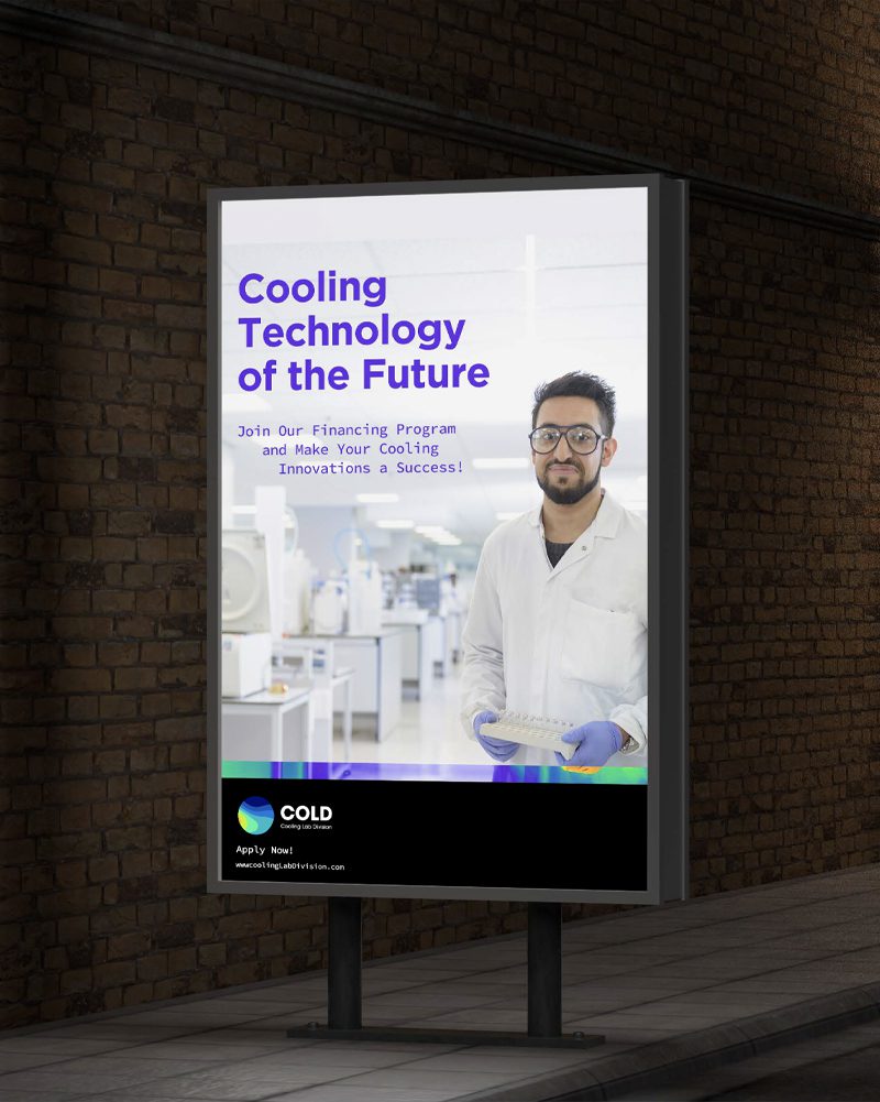 outdoor communication poster design for COLD Cooling Lab Division by Main Division