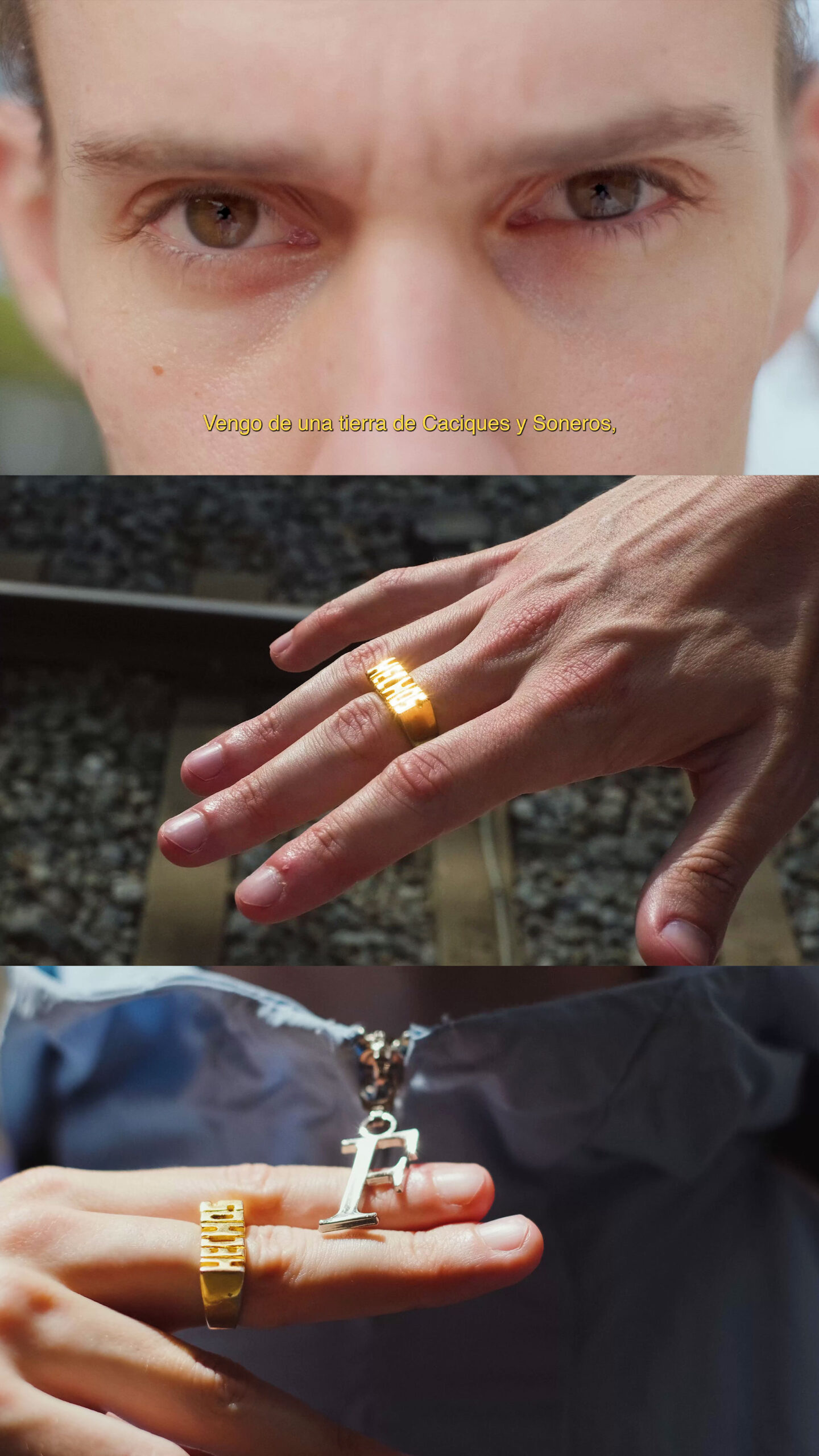stills from Facts model showing gold rings for the Caribbean Supreme collection, social media creative, campaign photoshoot and video campaign launch for Facts by main division Dubai